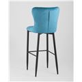 миниатюра Стул барный Лилиан велюр бирюзовый, черные металлические ножки №6