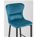 миниатюра Стул барный Лилиан велюр бирюзовый, черные металлические ножки №8
