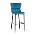 миниатюра Стул барный Лилиан велюр бирюзовый, черные металлические ножки №1
