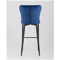 миниатюра Стул барный Лилиан велюр синий, черные металлические ножки №5