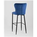 миниатюра Стул барный Лилиан велюр синий, черные металлические ножки №6