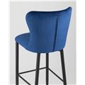 миниатюра Стул барный Лилиан велюр синий, черные металлические ножки №7