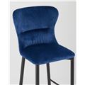 миниатюра Стул барный Лилиан велюр синий, черные металлические ножки №8