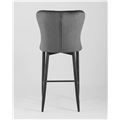 миниатюра Стул полубарный  Лилиан велюр серый мягкая обивка, черные металлические ножки №4