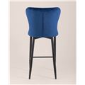 миниатюра Стул полубарный  Лилиан велюр синий мягкая обивка, черные металлические ножки №3