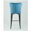 миниатюра Стул полубарный  Лилиан велюр темно-бирюзовый мягкая обивка, черные металлические ножки №4