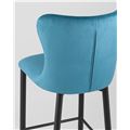 миниатюра Стул полубарный  Лилиан велюр темно-бирюзовый мягкая обивка, черные металлические ножки №7