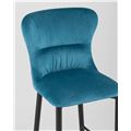 миниатюра Стул полубарный  Лилиан велюр темно-бирюзовый мягкая обивка, черные металлические ножки №8
