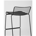 миниатюра Стул полубарный Danny черный металл с черной подушкой из экокожи №7