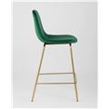миниатюра Стул полубарный Валенсия велюр зеленый золотые ножки №3