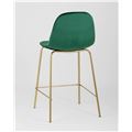 миниатюра Стул полубарный Валенсия велюр зеленый золотые ножки №5