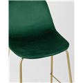 миниатюра Стул полубарный Валенсия велюр зеленый золотые ножки №7