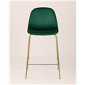 миниатюра Стул полубарный Валенсия велюр зеленый золотые ножки №8