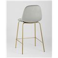миниатюра Стул полубарный Валенсия велюр серый золотые ножки №5