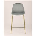 миниатюра Стул полубарный Валенсия велюр серый золотые ножки №8