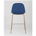 миниатюра Стул полубарный Валенсия велюр синий золотые ножки №5