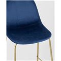 миниатюра Стул полубарный Валенсия велюр синий золотые ножки №8