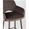 миниатюра Стул полубарный Венера диамант велюр коричневый ножки металл под дерево №7