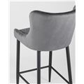 миниатюра Стул полубарный Ститч обивка велюр серый ножки металл №6