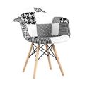 миниатюра Кресло Eames в стиле пэчворк черно-белое, ножки массив бука №1