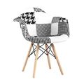 миниатюра Кресло Eames в стиле пэчворк черно-белое, ножки массив бука №2