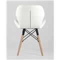 миниатюра Стул  обеденный дизайнерский Бон обивка экокожа белый №5