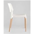миниатюра Стул BISTRO белый, натуральный некрашеный массив бука, матовый белый пластик №3