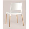 миниатюра Стул BISTRO белый, натуральный некрашеный массив бука, матовый белый пластик №6