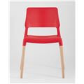 миниатюра Стул Bistro красный пластиковый, ножки бук №2