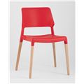 миниатюра Стул Bistro красный пластиковый, ножки бук №4