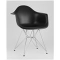 миниатюра Стул DAR черный, основание хромированный металл, сидение PP пластик №2