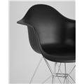 миниатюра Стул DAR черный, основание хромированный металл, сидение PP пластик №8