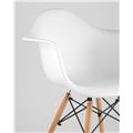 миниатюра Стул DAW белый, сиденье PP пластик, эргономичные подлокотники, основание массив бука №9