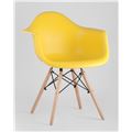 миниатюра Стул DAW желтый, сиденье PP пластик, эргономичные подлокотники, основание массив бука №3