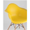 миниатюра Стул DAW желтый, сиденье PP пластик, эргономичные подлокотники, основание массив бука №7