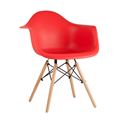 миниатюра Стул DAW красный, сиденье PP пластик, эргономичные подлокотники, основание массив бука №1