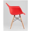 миниатюра Стул DAW красный, сиденье PP пластик, эргономичные подлокотники, основание массив бука №3