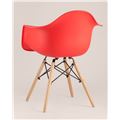 миниатюра Стул DAW красный, сиденье PP пластик, эргономичные подлокотники, основание массив бука №5