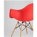 миниатюра Стул DAW красный, сиденье PP пластик, эргономичные подлокотники, основание массив бука №7