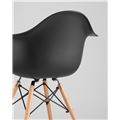 миниатюра Стул DAW черный, сиденье PP пластик, эргономичные подлокотники, основание массив бука №7