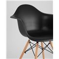 миниатюра Стул DAW черный, сиденье PP пластик, эргономичные подлокотники, основание массив бука №8