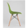 миниатюра Стул DSW зеленый, литой полипропилен, стальной каркас, массив бука №3
