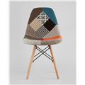 миниатюра Стул Eames DSW в тканевой обивке в стиле пэчворк, сиденье платиковое, ножки деревянные №2