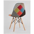 миниатюра Стул Eames DSW в тканевой обивке в стиле пэчворк, сиденье платиковое, ножки деревянные №6