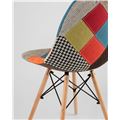 миниатюра Стул Eames DSW в тканевой обивке в стиле пэчворк, сиденье платиковое, ножки деревянные №7