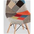 миниатюра Стул Eames DSW в тканевой обивке в стиле пэчворк, сиденье платиковое, ножки деревянные №8