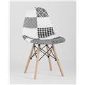 миниатюра Стул Eames обивка в стиле пэчворк черно-белый, ножки массив бука №3