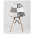 миниатюра Стул Eames обивка в стиле пэчворк черно-белый, ножки массив бука №5