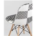 миниатюра Стул Eames обивка в стиле пэчворк черно-белый, ножки массив бука №7