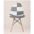миниатюра Стул Eames обивка в стиле пэчворк черно-белый, ножки массив бука №9